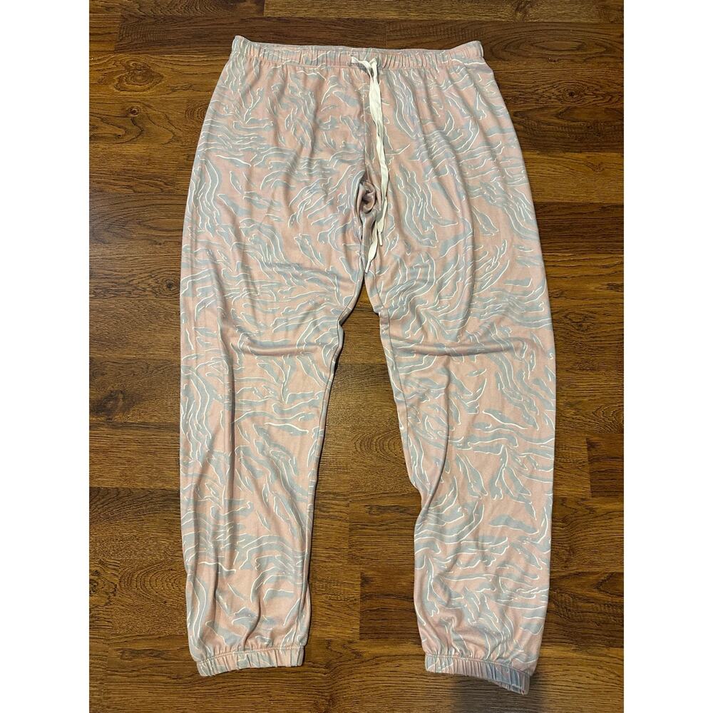 PJ Salvage Lounge Jogger Pajama Pants Women’s XL Pink Gray Soft Sleepwear